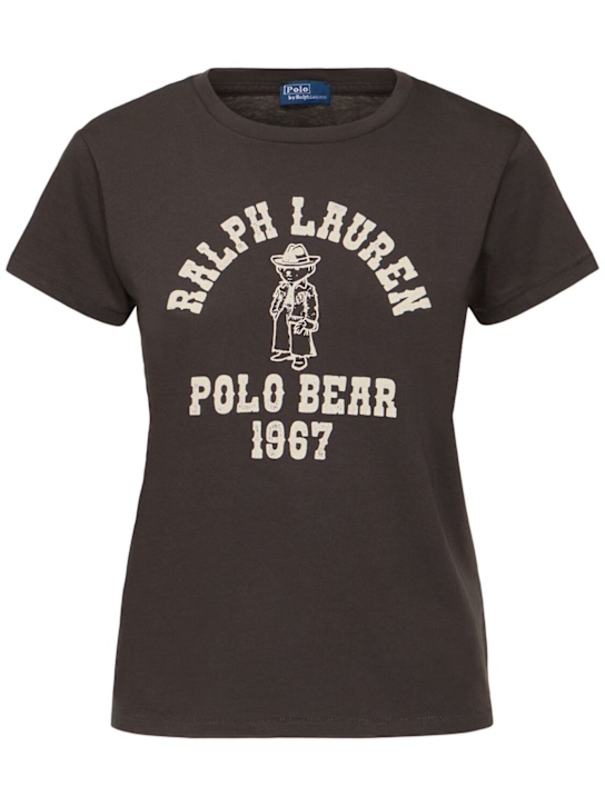 Polo Ralph Lauren: T-shirt Bear in jersey di cotone - women_0 | Luisa Via Roma
