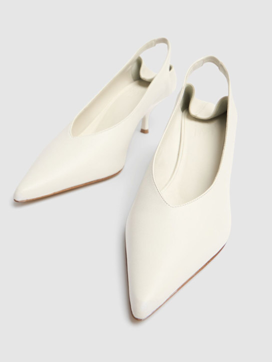 Gia Borghini: 50mm Heloise leather kitten heels - women_1 | Luisa Via Roma