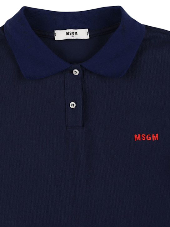 MSGM: Polo in cotone piqué con ricami - kids-girls_1 | Luisa Via Roma