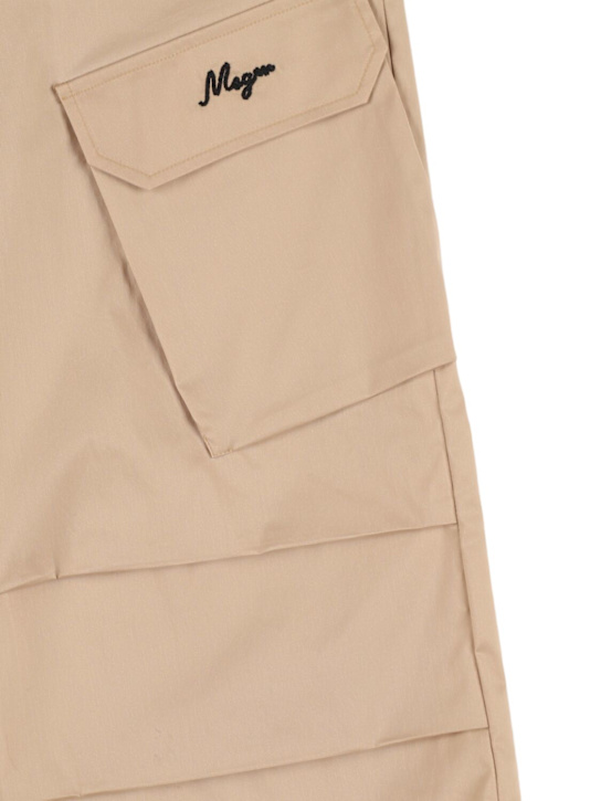 MSGM: Cotton blend poplin cargo pants - kids-girls_1 | Luisa Via Roma