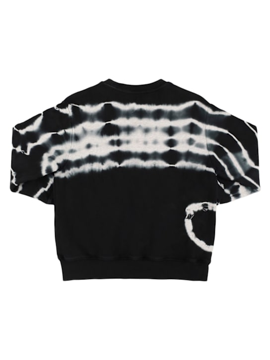 MSGM: Printed cotton crewneck sweatshirt - Grey - kids-boys_2 | Luisa Via Roma