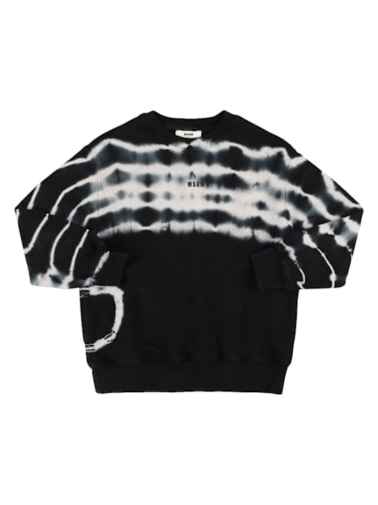 MSGM: Printed cotton crewneck sweatshirt - Grey - kids-boys_0 | Luisa Via Roma