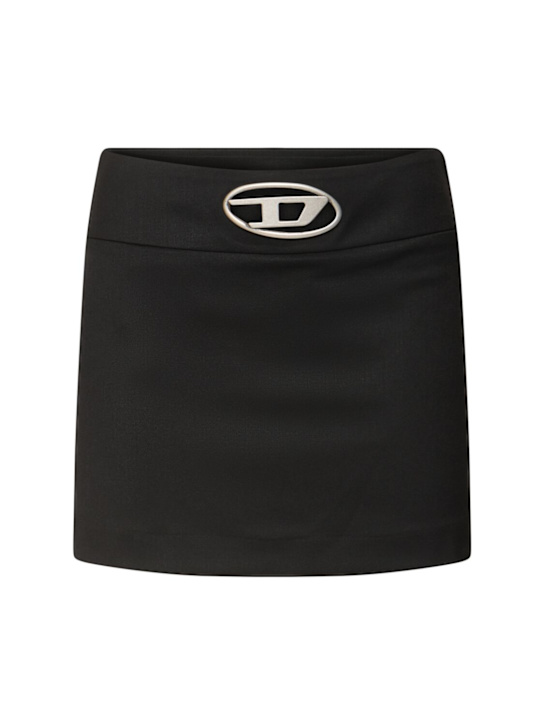 Diesel: O-Dixy logo mini skirt - women_0 | Luisa Via Roma