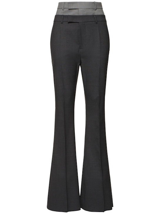 Sportmax: Lince stretch wool flared pants - women_0 | Luisa Via Roma
