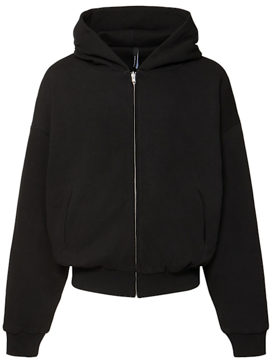 Entire Studios: Washed cotton thermal zip hoodie - men_0 | Luisa Via Roma