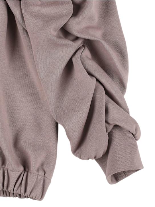 MSGM: Hooded cotton sweatshirt w/logo - Dark Grey - kids-girls_3 | Luisa Via Roma