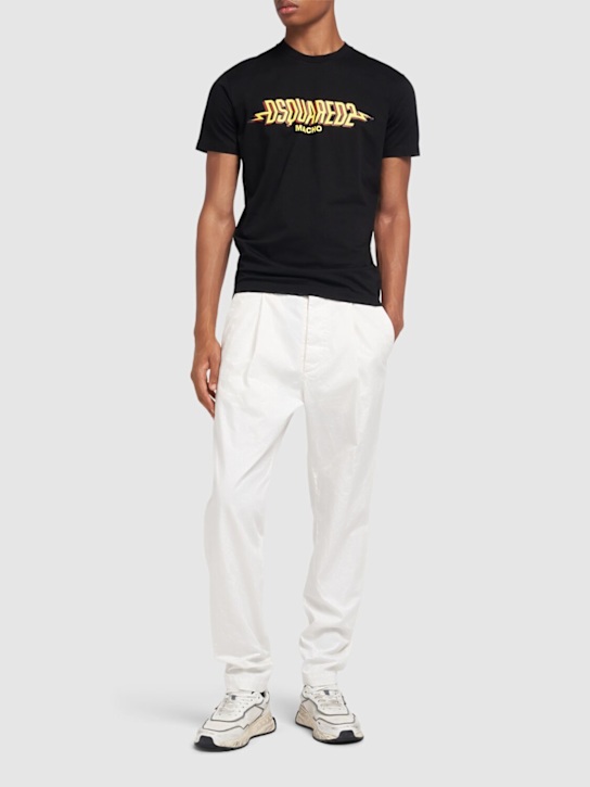 Dsquared2: One pleat cotton pants - men_1 | Luisa Via Roma