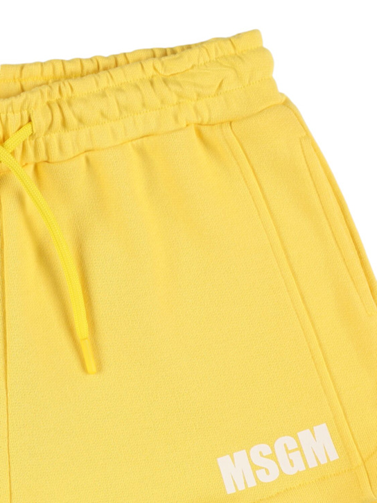 MSGM: Shorts in felpa di cotone con logo - kids-girls_1 | Luisa Via Roma