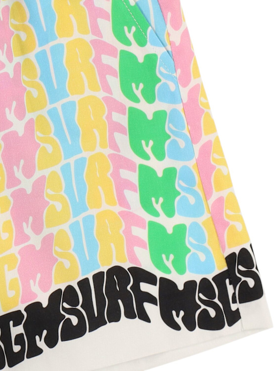 MSGM: Shorts in popeline di cotone stampato - kids-girls_1 | Luisa Via Roma