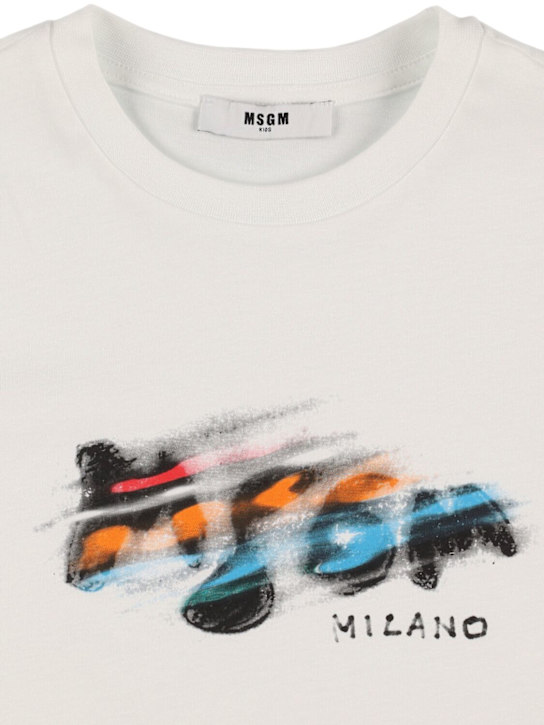 MSGM: Printed cotton jersey t-shirt - kids-boys_1 | Luisa Via Roma