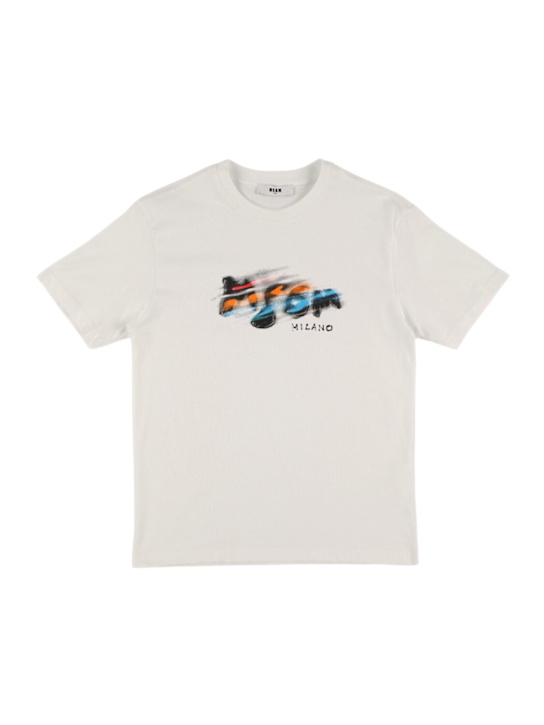 MSGM: Printed cotton jersey t-shirt - kids-boys_0 | Luisa Via Roma