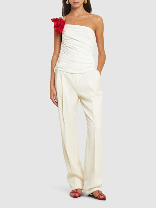 Draped jersey one shoulder top - Thumbnail 2