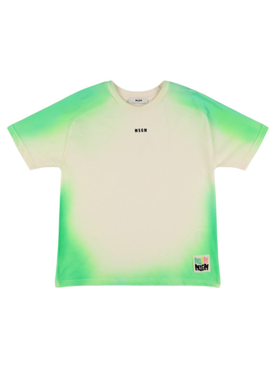 MSGM: Airbrush effect cotton jersey t-shirt - kids-boys_0 | Luisa Via Roma