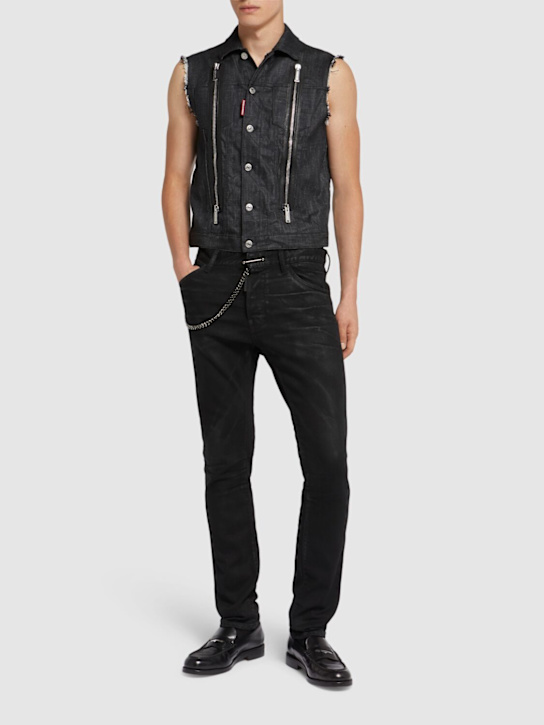 Dsquared2: Classic denim zipped vest - men_1 | Luisa Via Roma