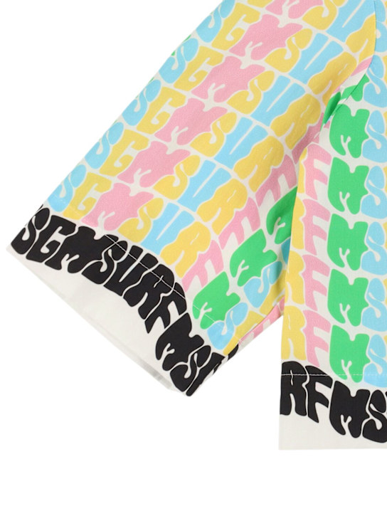 MSGM: Camicia in popeline di cotone stampato - kids-girls_1 | Luisa Via Roma