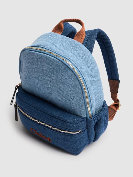 Chloé: コットンデニムバックパック - kids-girls_1 | Luisa Via Roma