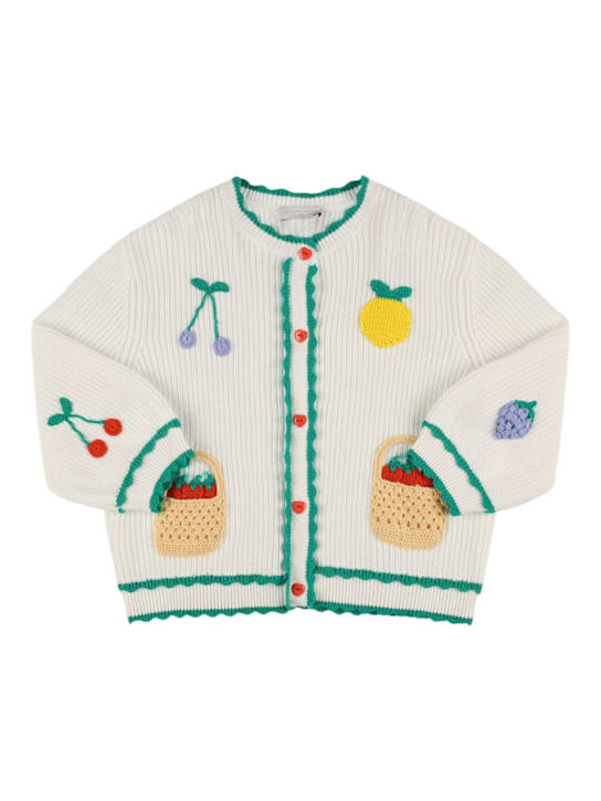 Stella McCartney Kids: コットンニットクロシェカーディガン - ホワイト - kids-girls_0 | Luisa Via Roma