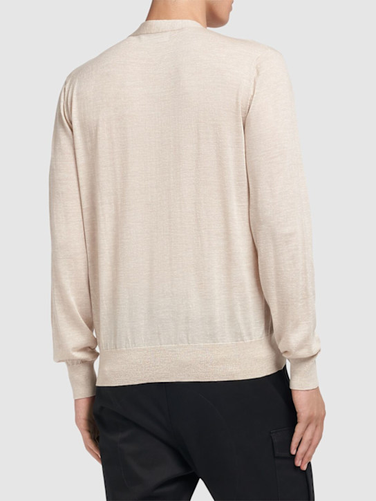 Dsquared2: Cárdigan de lana - Beige - men_2 | Luisa Via Roma