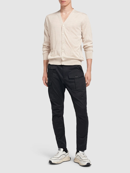 Dsquared2: Cárdigan de lana - Beige - men_1 | Luisa Via Roma
