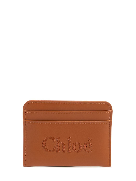 Chloé: Chloe Sense leather card holder - women_0 | Luisa Via Roma