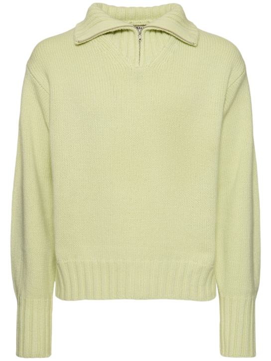 Auralee: Soft wool half-zip sweater - men_0 | Luisa Via Roma