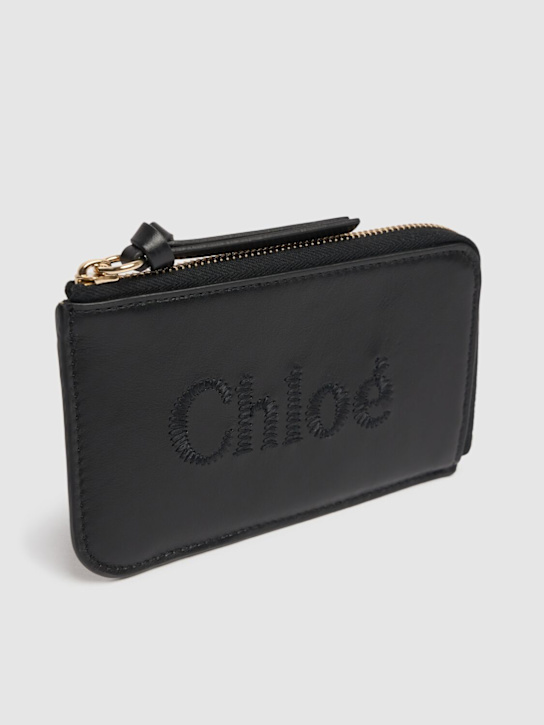Chloé: Small Chlooè Sense leather zipped wallet - women_1 | Luisa Via Roma