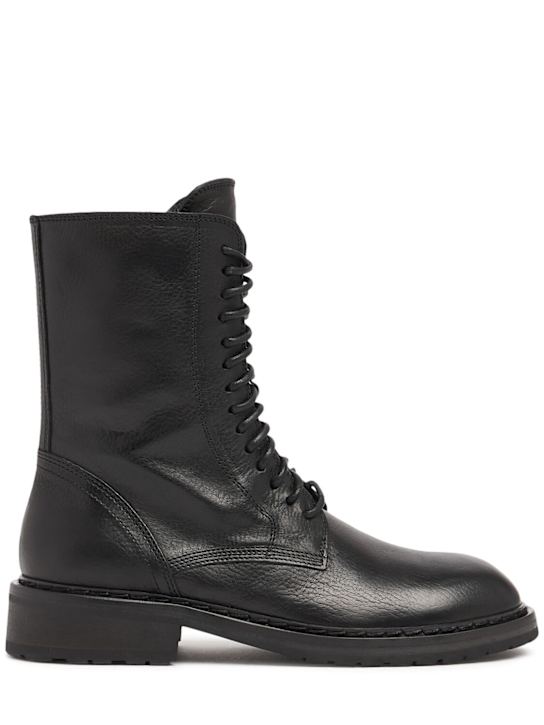 Ann Demeulemeester: 40mm Danny leather combat boots - women_0 | Luisa Via Roma