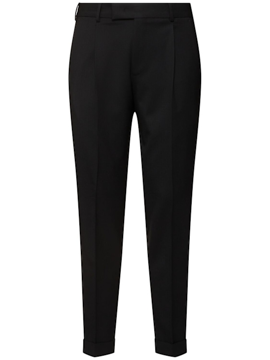 PT Torino: Rebel pleated stretch wool pants - men_0 | Luisa Via Roma
