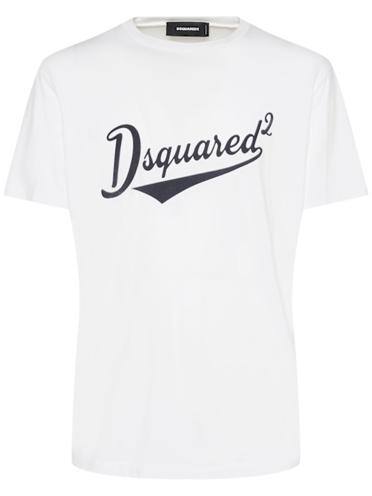 Dsquared2: Camiseta de algodón estampado - men_0 | Luisa Via Roma