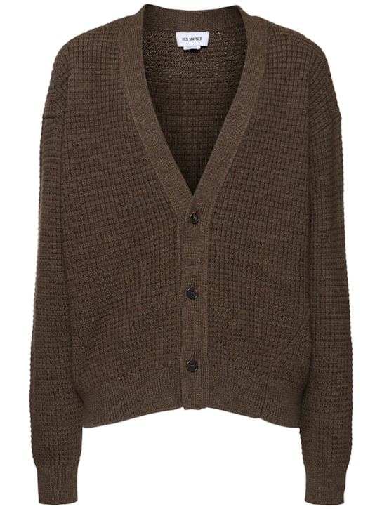 Hed Mayner: Wool knit cardigan - men_0 | Luisa Via Roma