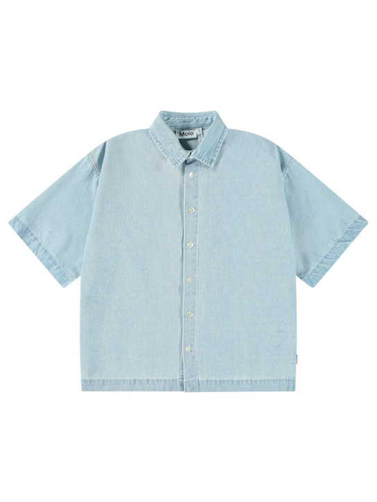 Molo: Organic cotton denim shirt - Açık Mavi - kids-boys_0 | Luisa Via Roma