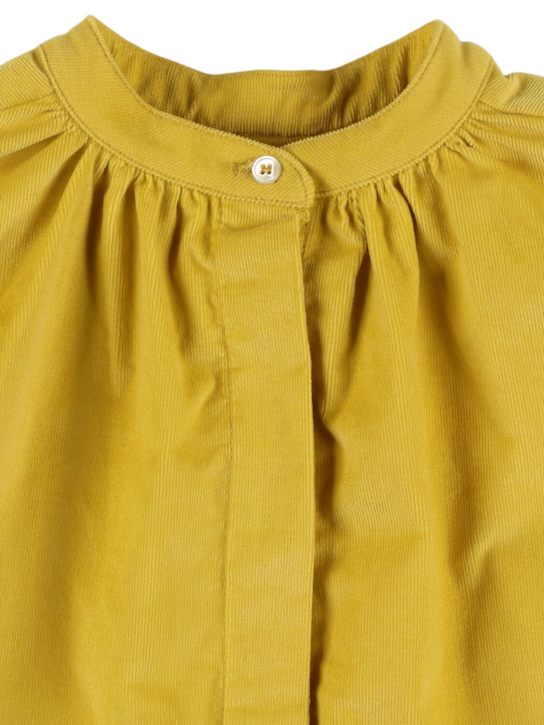 TANGERINE: Camicia in millerighe a pieghe - Giallo - kids-girls_1 | Luisa Via Roma