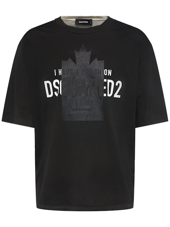 Dsquared2: T-Shirt aus Baumwolle - men_0 | Luisa Via Roma