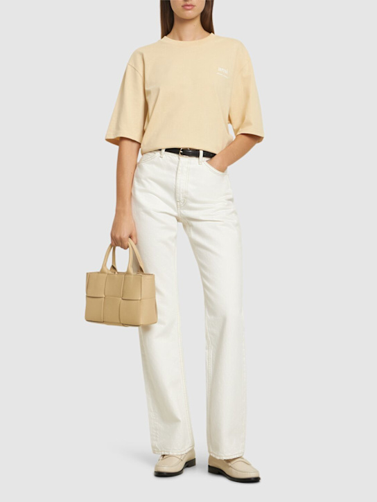 AMI Paris: Logo printed boxy cotton t-shirt - women_6 | Luisa Via Roma