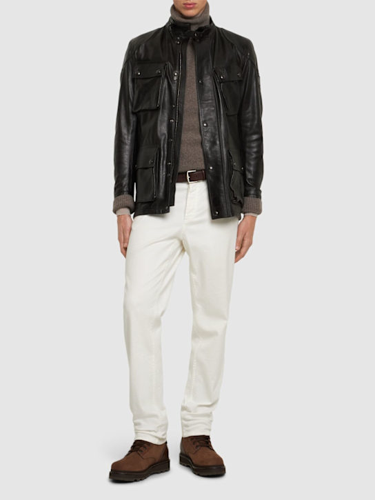 Belstaff: Trialmaster Panther 2.0 leather jacket - Black - men_1 | Luisa Via Roma