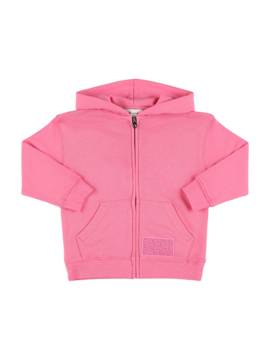 Marc Jacobs: Felpa in cotone con zip e cappuccio - kids-girls_0 | Luisa Via Roma