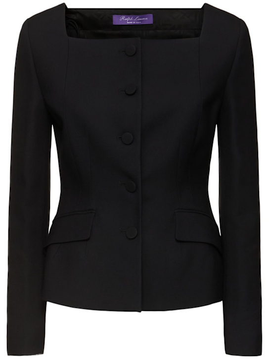 Ralph Lauren Collection: Beckman square neck wool blend jacket - women_0 | Luisa Via Roma