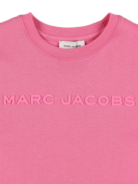 Marc Jacobs: T-shirt in jersey di cotone con logo - kids-girls_1 | Luisa Via Roma