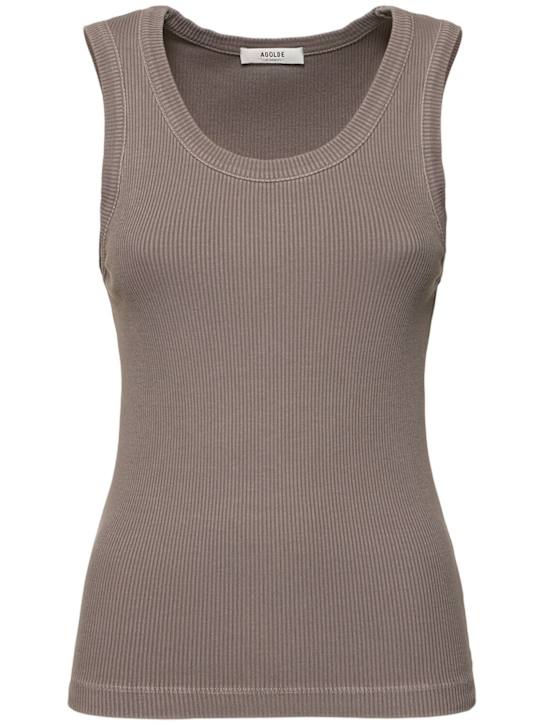 Agolde: Poppy cotton blend jersey tank top - women_0 | Luisa Via Roma