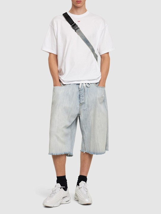 Diesel: Embroidered logo t-shirt - men_1 | Luisa Via Roma