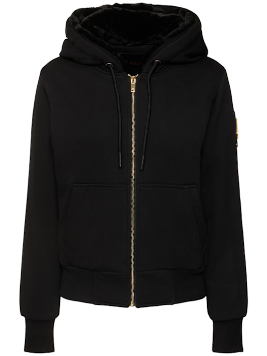 Moose Knuckles: Madison Bunny zipped hoodie - women_0 | Luisa Via Roma