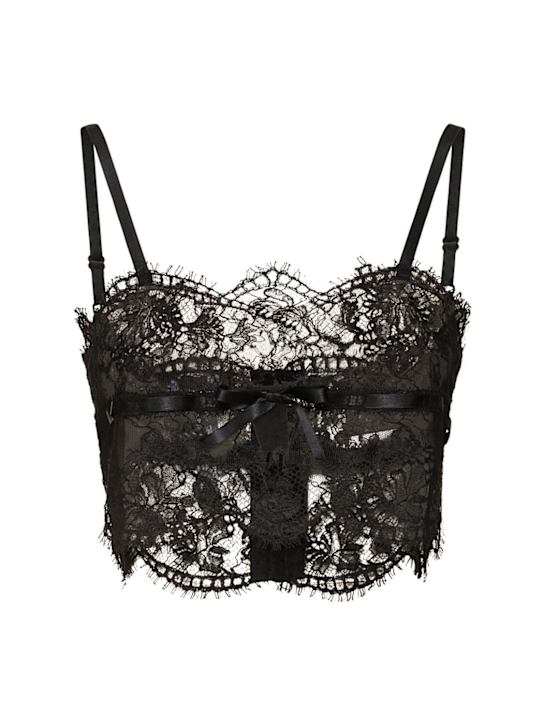 Dolce&Gabbana: Chantilly lace bralette top - Black - women_0 | Luisa Via Roma