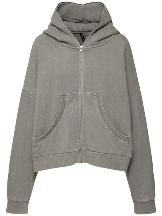 Entire Studios: Eternal cotton full-zip hoodie - Grey - women_0 | Luisa Via Roma