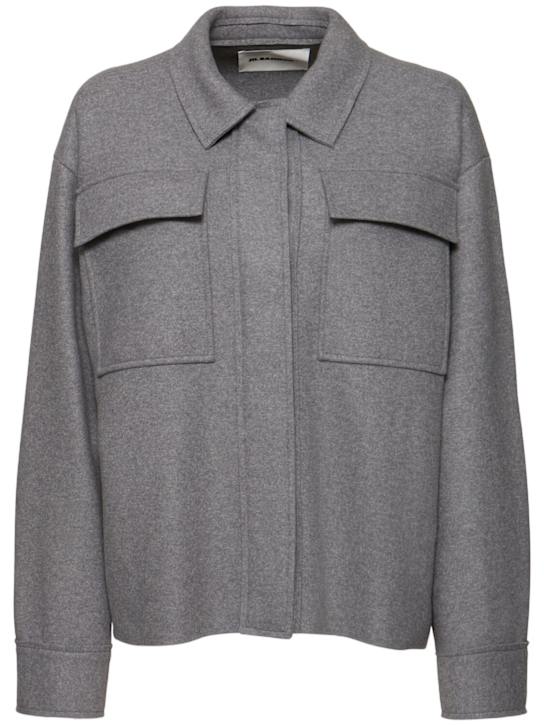 Jil Sander: Compact wool blend shirt - women_0 | Luisa Via Roma