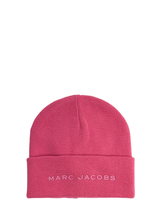 Marc Jacobs: Cappello beanie in maglia di misto poly con logo - kids-girls_0 | Luisa Via Roma