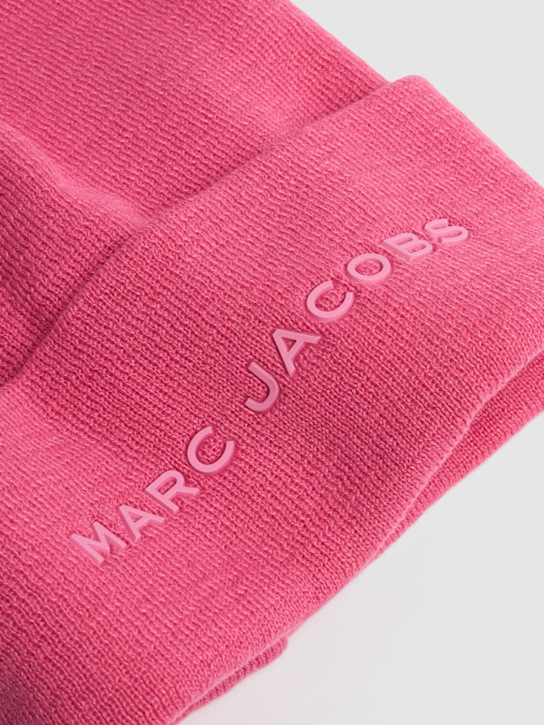 Marc Jacobs: Cappello beanie in maglia di misto poly con logo - kids-girls_1 | Luisa Via Roma