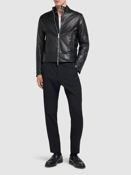 Dsquared2: Ryder smooth leather jacket - men_1 | Luisa Via Roma