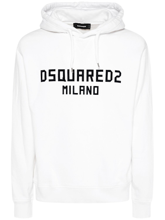 Dsquared2: Sweat-shirt Cool Fit à capuche - Blanc - men_0 | Luisa Via Roma