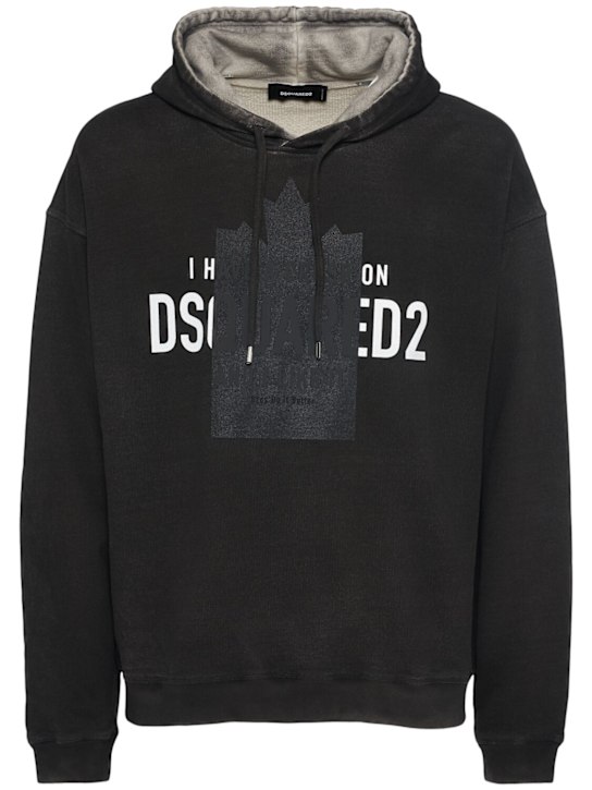 Dsquared2: Relax fit sweatshirt hoodie - men_0 | Luisa Via Roma
