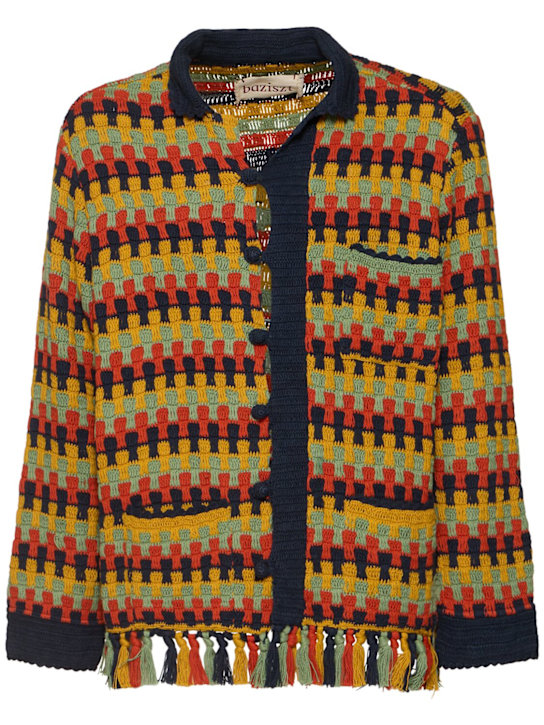 Baziszt: Conondrum hand crocheted cotton shirt - men_0 | Luisa Via Roma